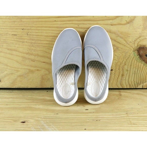 Crocs Womens Literide 6 Mules Gray Slip Ons Flats - Picture 4 of 6